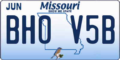 MO license plate BH0V5B