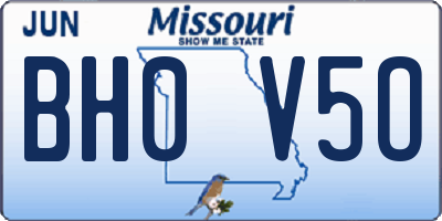 MO license plate BH0V5O