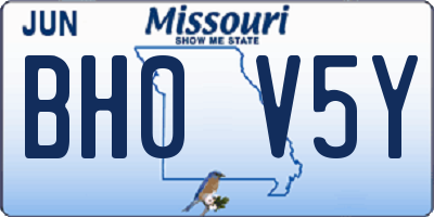MO license plate BH0V5Y