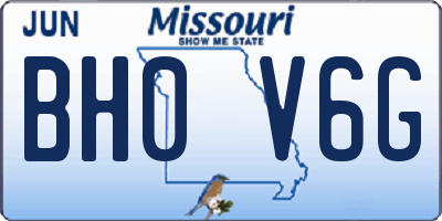 MO license plate BH0V6G