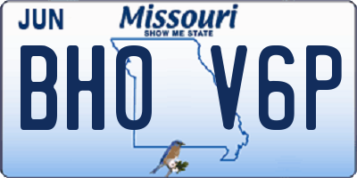 MO license plate BH0V6P