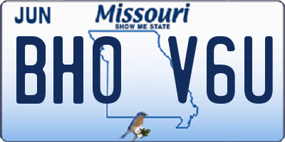 MO license plate BH0V6U