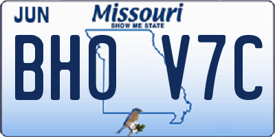 MO license plate BH0V7C