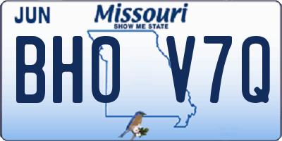 MO license plate BH0V7Q