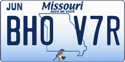 MO license plate BH0V7R