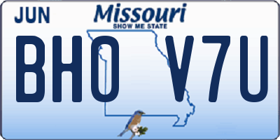 MO license plate BH0V7U