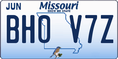 MO license plate BH0V7Z