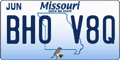 MO license plate BH0V8Q