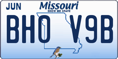 MO license plate BH0V9B