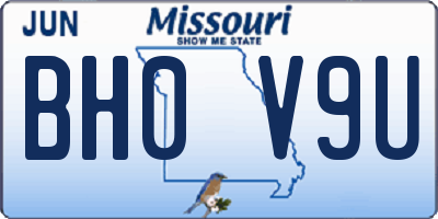 MO license plate BH0V9U
