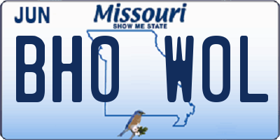 MO license plate BH0W0L