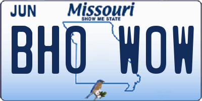 MO license plate BH0W0W