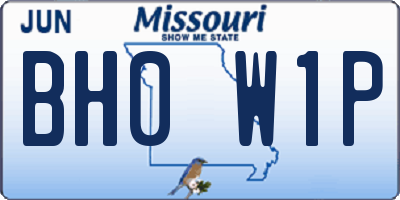 MO license plate BH0W1P