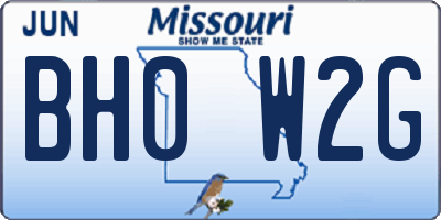 MO license plate BH0W2G