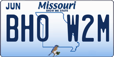 MO license plate BH0W2M