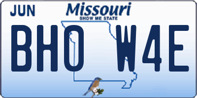 MO license plate BH0W4E