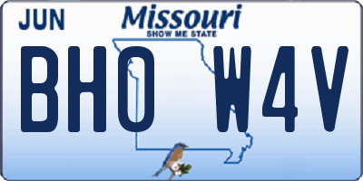 MO license plate BH0W4V