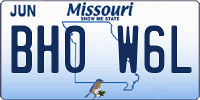 MO license plate BH0W6L