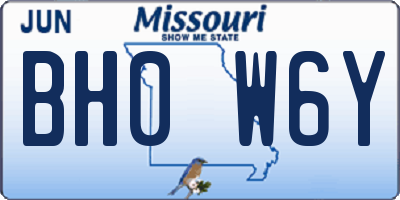 MO license plate BH0W6Y