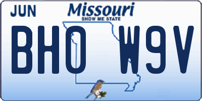 MO license plate BH0W9V