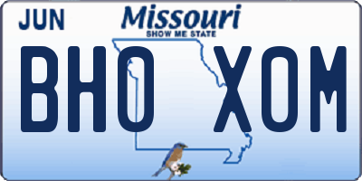 MO license plate BH0X0M