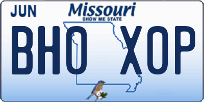 MO license plate BH0X0P