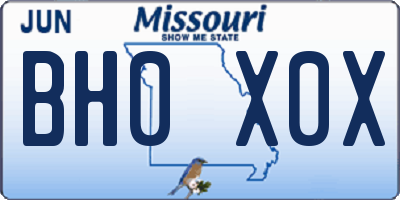 MO license plate BH0X0X