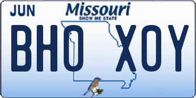 MO license plate BH0X0Y