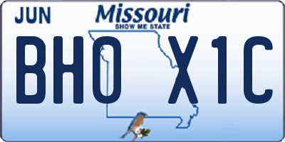 MO license plate BH0X1C
