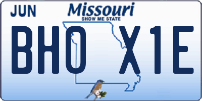 MO license plate BH0X1E