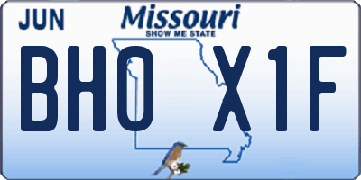 MO license plate BH0X1F