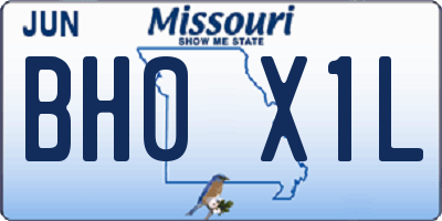 MO license plate BH0X1L