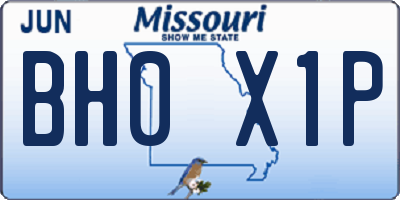 MO license plate BH0X1P