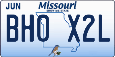 MO license plate BH0X2L