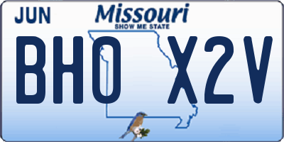 MO license plate BH0X2V