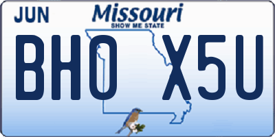 MO license plate BH0X5U