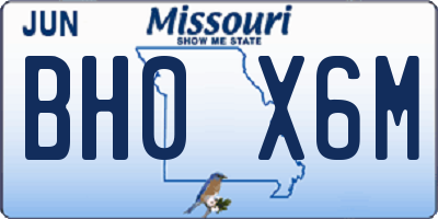 MO license plate BH0X6M