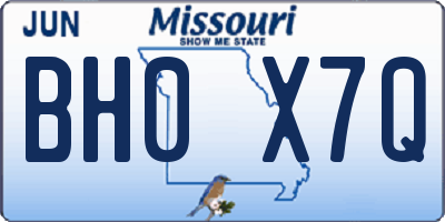 MO license plate BH0X7Q