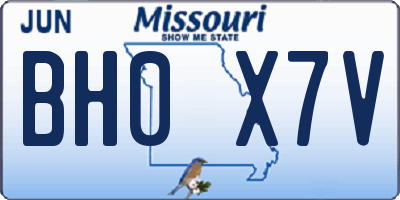 MO license plate BH0X7V