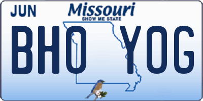 MO license plate BH0Y0G