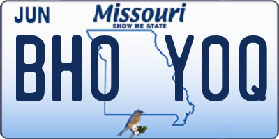MO license plate BH0Y0Q