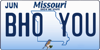MO license plate BH0Y0U