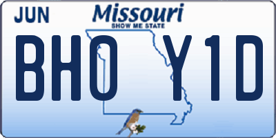 MO license plate BH0Y1D