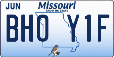 MO license plate BH0Y1F