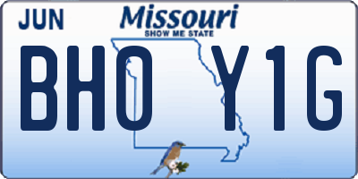 MO license plate BH0Y1G