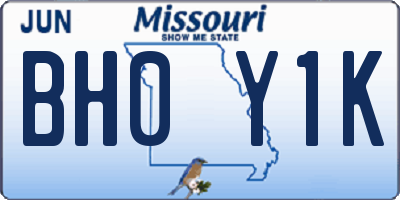 MO license plate BH0Y1K