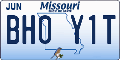 MO license plate BH0Y1T