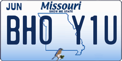 MO license plate BH0Y1U