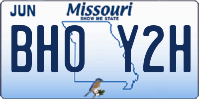 MO license plate BH0Y2H