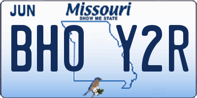 MO license plate BH0Y2R